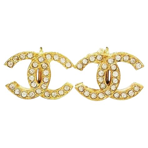 chanel gold earrings studs|chanel gold clip on earrings.